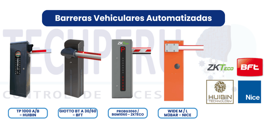 barreras vehiculares automatizadas techperu control de acceso vehicular huibin zkteco bft nice tranquera